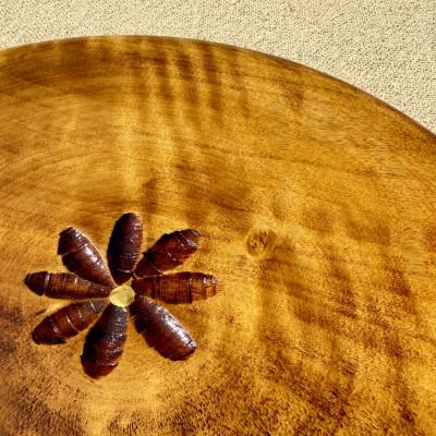 ふるさと納税 香川県 【香川漆器】21cm菓子皿　スリ漆花彫 |  | 01