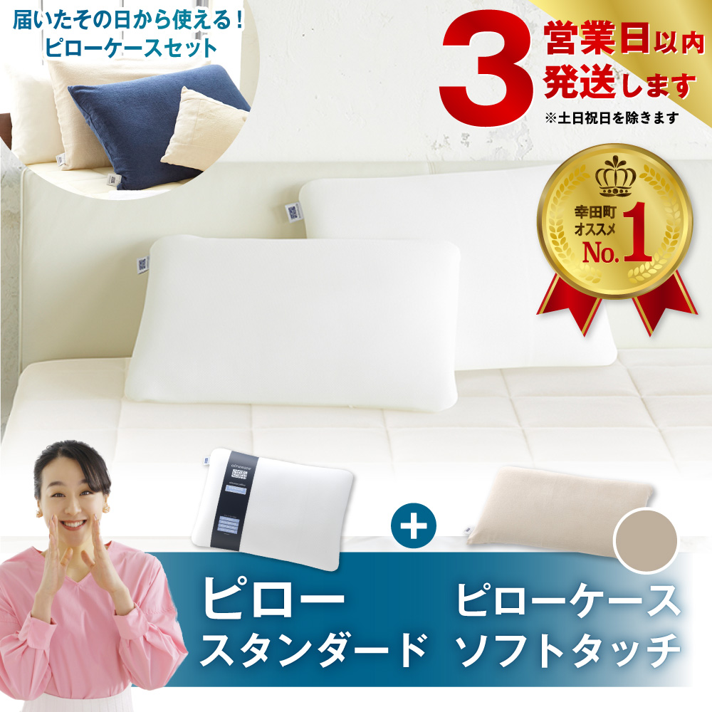 【3営業日以内に発送】エアウィーヴ ピロー スタンダード × ピローケース ソフトタッチ セット （ベージュ） 寝具 枕 まくら 届いたその日に使える