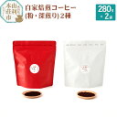 【ふるさと納税】焙煎度合いが選べる 自家焙煎コーヒー(粉) 560g(280g×2袋)