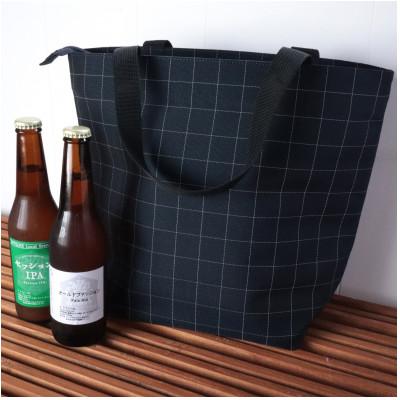 ふるさと納税 見附市 【地ビール工場コラボレーション】保冷保温バッグ C/#ネイビー リフレクターチェック