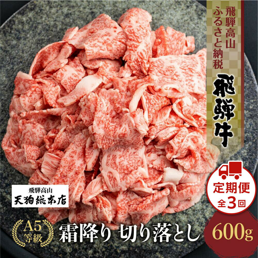 【ふるさと納税】A5等級飛騨牛霜降 切り落とし 600g【日付指定不可】| ブランド牛 牛肉 和牛 雌牛 A5等級 切落し 薄切り 飛騨高山 天狗総本店 BP026VP