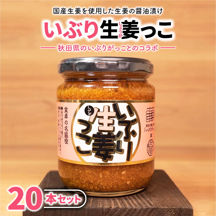いぶり生姜っこ20本セット 【しょうが 国産 醤油漬け いぶりがっこ ごはんのお供 お弁当 調味料 おつまみ 肴 薬味 隠し味 猪苗代町 福島県】