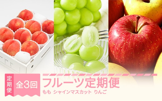 【先行予約】 夏始まり フルーツ定期便 全3回 令和8年産 白桃 シャインマスカット りんご詰め合わせ 送料無料 ※沖縄・離島への配送不可 ns-fthsr3-s