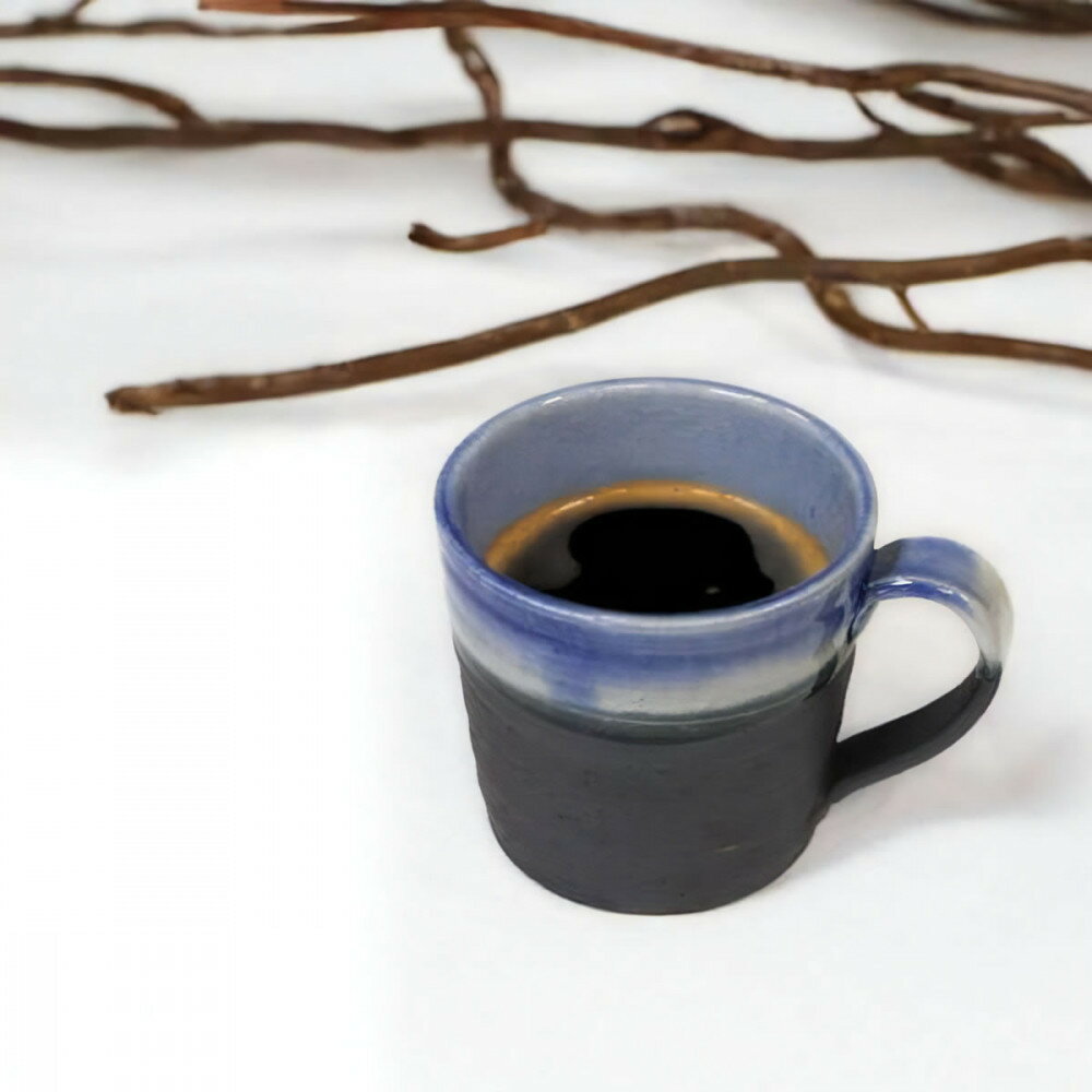 【ふるさと納税】信楽焼 陶器製 ブルーベリー切立マグカップ