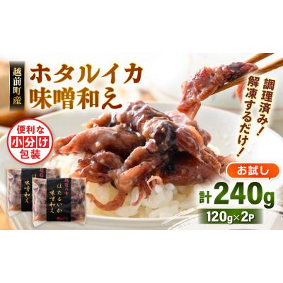 ふるさと納税 越前町 調理済 解凍するだけ ! 越前町産 味噌あえ ホタルイカ お試し 計240g(120g × 2P)