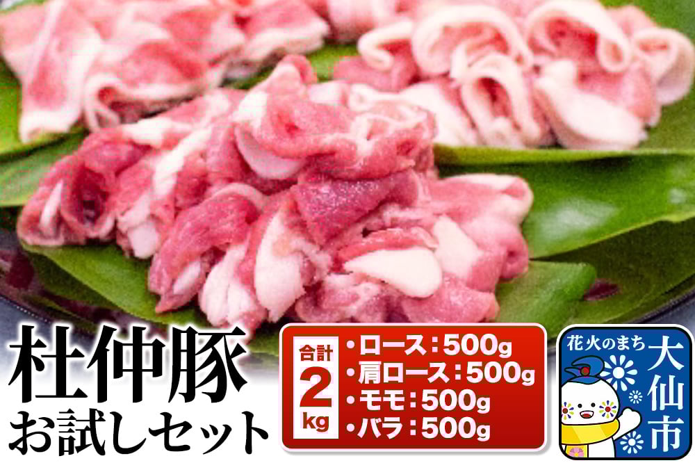 
            杜仲豚 お試しセット ロース、肩ロース、モモ、バラ 各500g 計2kg【長沼商店】 豚肉
          