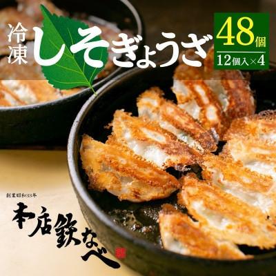 ふるさと納税 中間市 【毎月定期便】本店鉄なべの冷凍しそぎょうざ48個入り全6回