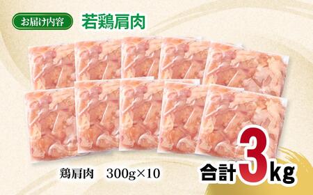 宮崎県産若鶏 肩肉3kg（300g×10パック） 小分け＜1.3-34＞