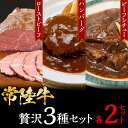 【ふるさと納税】黒毛和牛 66-9【常陸牛】贅沢3種セット（ローストビーフ・ハンバーグ・ビーフシチュー各2セット）