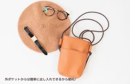 tontoオリジナルショルダーバッグ（キャメル×ベージュ）Rサイズ
