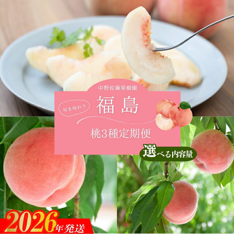 【ふるさと納税】中野/佐藤果樹園 福島の桃3種定期便 各約1.5kg 各約2kg【2026年発送 先行予約】