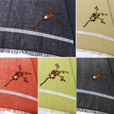 ふるさと納税 田原本町 レディース長傘 日傘 スワトー刺繍 花柄 麻100% 522301 グリーン |  | 01