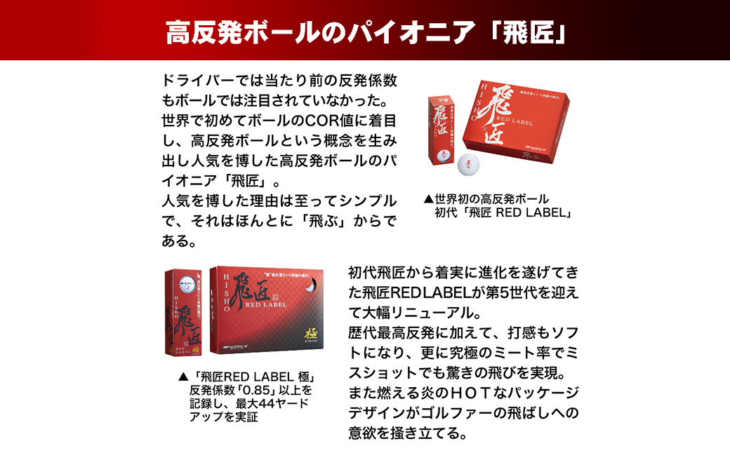 ワークスゴルフ「飛匠レッドラベル極」イエロー ２０２３年モデル  [ゴルフボール ゴルフボール ゴルフボール ゴルフボール ゴルフボール]
