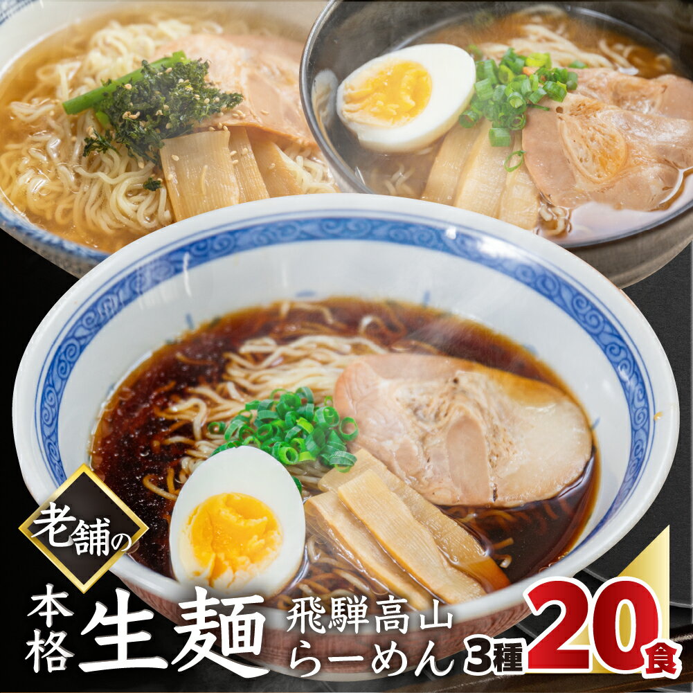 【ふるさと納税】【訳あり】簡易包装 飛騨高山らーめん3味セット 20食（醤油 2食×4袋、味噌 2食×3袋、塩 2食×3袋）丸中製麺所 ラーメン 高山ラーメン ご当地ラーメン 常温 時短 しお 食べ比べ 自家製麺 下呂市 しょうゆ みそ セット 訳アリ わけあり 自宅用 8000円