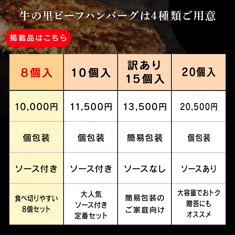 牛の里ビーフハンバーグ（110g×8個）特製ソース（8袋）の詰合せ ハンバーグ 牛肉 国産 人気 ソース付_イメージ4