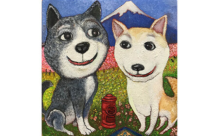 アーティストが『愛しいペットのポートレート』描きます 6号サイズ スクエア 410×410mm