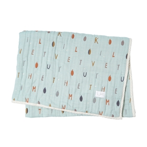 コットンとウールのいいとこ取り、大人用ふくふくガーゼケット_ミント（24251012）【G0583】