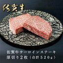 【ふるさと納税】 人気 ブランド 黒毛和牛 佐賀牛 サーロイン ステーキ 厚切り 2枚（合計 520g） d-29