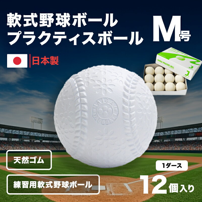 【ふるさと納税】野球ボール 軟式 M号 プラクティスボール 1ダース 12個入り 練習用 練習 野球 ボール 軟式ボール 軟式野球ボール 公認球 スポーツ スポーツ用品 野球用品 天然ゴム 運動 日本製 兵庫 兵庫県 明石 明石市