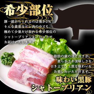 ＜定期便・全3回＞かごしま味わい黒豚希少部位 極みシャトーブリアン(計900g/300g×3回) 黒豚 豚肉 シャトーブリアン【KNOT】 T58