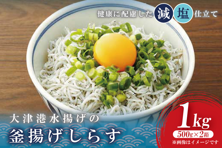 
                  大津港水揚げの釜揚げしらす　1kg(500g×２箱)【シラス しらす丼 冷凍 新鮮 海鮮 魚介類  減塩 ご飯のお供 小分け 個包装 冷凍保存 カルシウム 北茨城市 茨城県】（AS209）
                