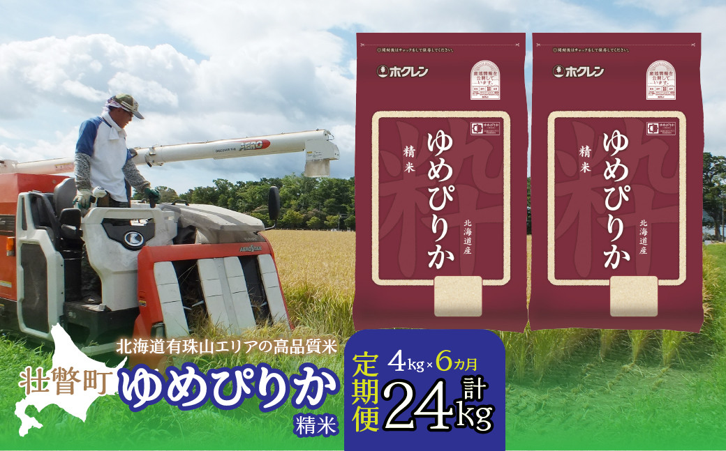 
            【令和6年産 新米6ヶ月定期配送】（精米4kg）ホクレンゆめぴりか（精米2kg×2袋） 【 ふるさと納税 人気 おすすめ ランキング 北海道産 壮瞥 定期便 精米 米 白米 ゆめぴりか 甘い おにぎり おむすび こめ 贈り物 贈物 贈答 ギフト 大容量 詰合せ セット 北海道 壮瞥町 送料無料 】 SBTD027
          