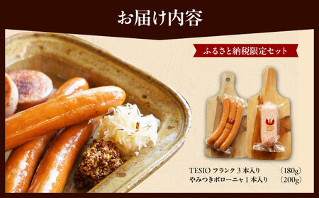 【ふるさと納税限定】TESIOの自家製フランク＆ボローニャセット (計380g) 豚肉 ハム ソーセージ 小分け 真空パック 沖縄市 / TESIO[BCAD005]
