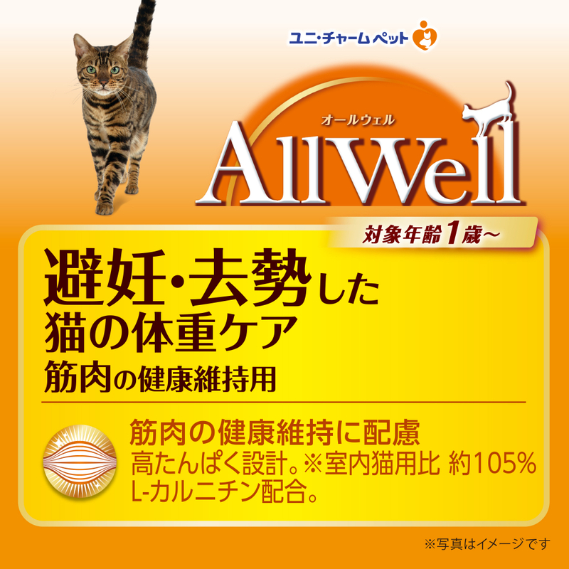 AllWell 避妊・去勢した猫の体重ケア 筋肉の健康維持用 フィッシュ味 挽き小魚とささみフリーズドライパウダー入り 1.5kg×2袋 ペットフード キャットフード 猫のごはん 猫用フード 猫 ペッ