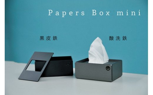 GRAVIRoN Papers Box mini 黒皮鉄（ポケットティッシュケース）