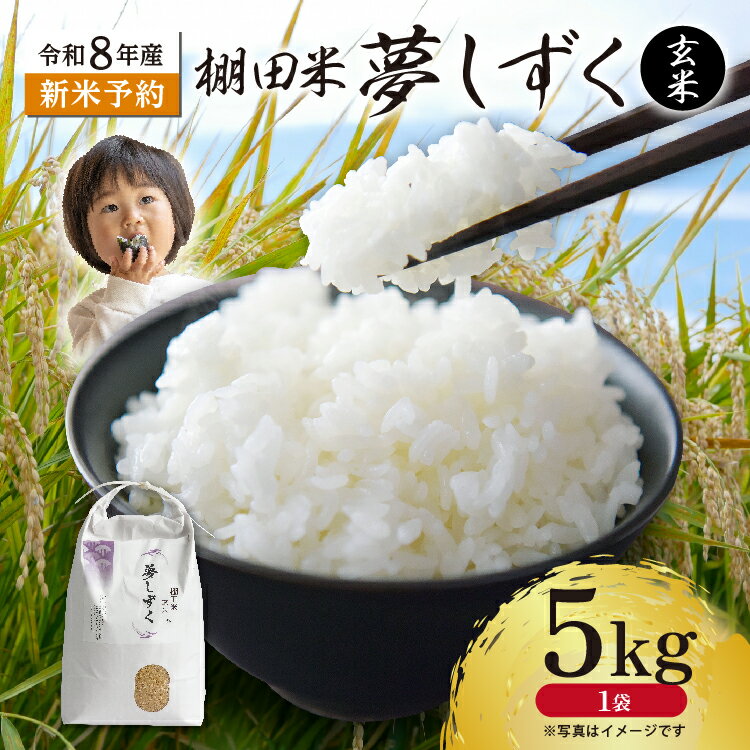 【ふるさと納税】【新米予約】令和8年産 はがくれ農園の棚田米 夢しずく 玄米 5kg 米 お米 国産米 ブランド米 佐賀県産 b-512