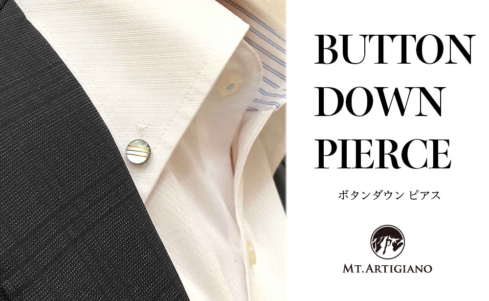 ボタンダウンピアス Line 三線  黒蝶貝 漆 蒔絵 加賀蒔絵 ドレスピアス ピンブローチ タイタック アクセサリー  伝統工芸 工芸品 国産 日本製 うるしアート 復興 震災 コロナ 能登半島地震復興支援 北陸新幹線 F6P-0343