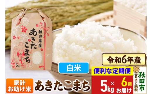 《定期便6ヶ月》 あきたこまち 家計お助け米 5kg 令和6年産 新米 【白米】秋田県産