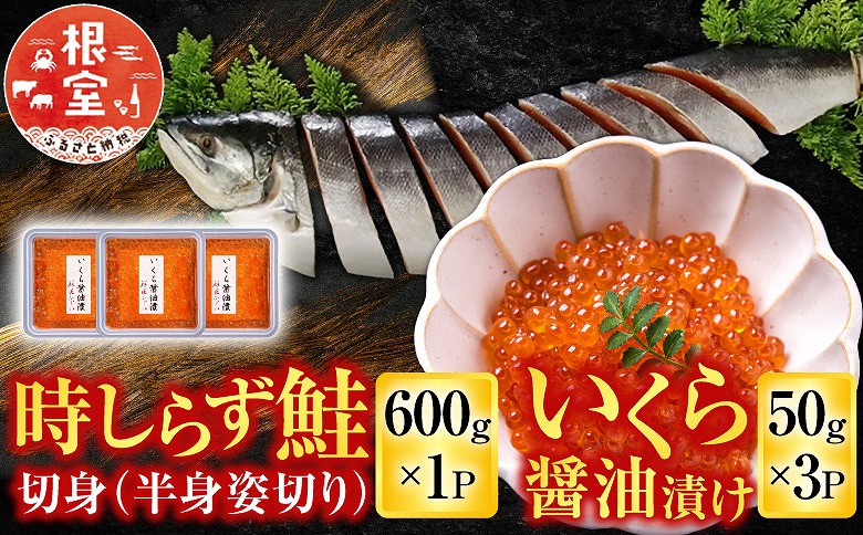 【北海道根室産】時しらず鮭600g×1P・いくら醤油漬け90g×3P C-42094