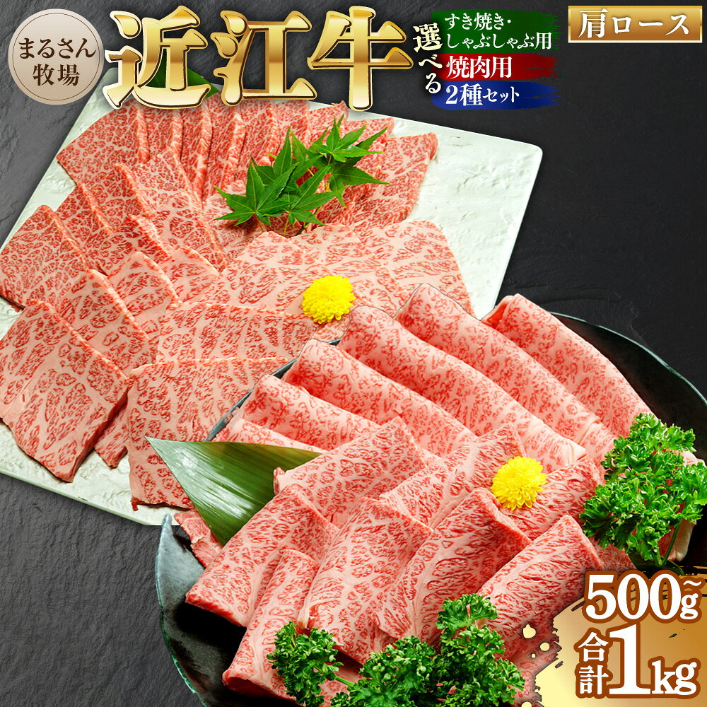 【ふるさと納税】＜選べるセット内容＞【まるさん牧場産】近江牛肩ロース 500g / 計1kg すき焼き・しゃぶしゃぶ用 / 焼肉 / 焼肉・すき焼きセット 近江牛 牛肉 お肉 肩ロース すき焼き すき焼 すきやき しゃぶしゃぶ 焼肉 焼き肉 冷凍 滋賀県産 国産 滋賀県 湖南市 送料無料
