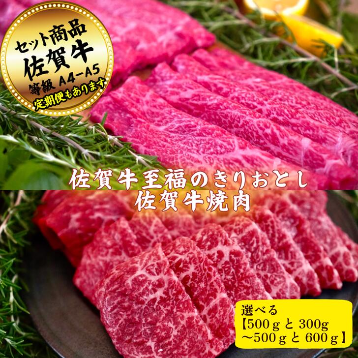 【ふるさと納税】佐賀牛至福のきりおとし500gと焼肉用(300g～600g)の贅沢セット！ 【定期便も選択可能】：B200-051