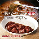 【ふるさと納税】【全6回定期便】平戸ビーフカレー 計60食（10食×6回）「中辛」 平戸市 / カレー工房 NVfoods [KAB191] レトルト 長崎和牛 常備食 牛肉