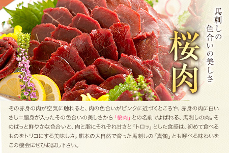 国産赤身馬刺し 約560g 馬刺しのたれ付き 千興ファーム 馬肉 冷凍 《60日以内に出荷予定(土日祝除く)》 新鮮 さばきたて 真空パック SQF ミシュラン 生食用 肉 菅乃屋 熊本県御船町 特産