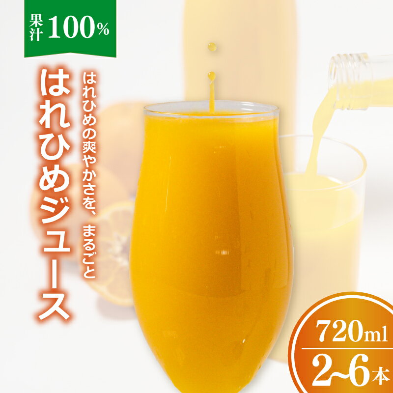 【ふるさと納税】 【愛媛産】ひめジュース（はれひめストレートジュース）720ml 2本 3本 6本｜柑橘 ジュース 果汁100% 愛媛産 みかんジュース ストレートジュース みかん 柑橘 はれひめ 期間限定 雪幸園 愛媛県 松山市