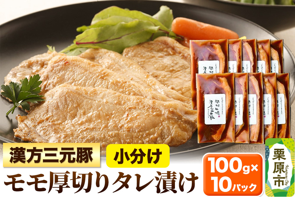 漢方三元豚モモ厚切りタレ漬け 100g×10パック 豚肉 味付き肉