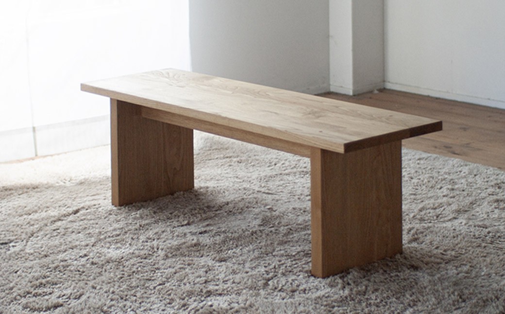 
            くりのベンチ （幅90cm・国産栗材） ※テーブル幅140cm用 ／ 椅子 チェア 長椅子 ベンチ 腰掛け 木製 インテリア 家具 ダイニング 日本製 福岡県 柳川市
          