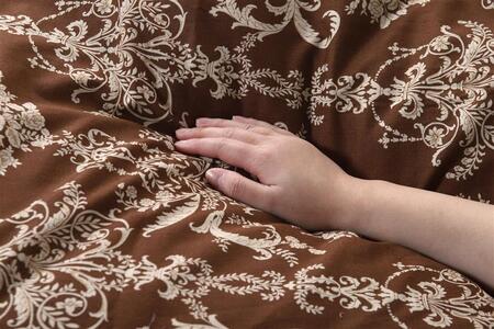 三河産　綿100％　高級130本ガーゼ掛けふとんカバー_モダンブラウン【G0580】