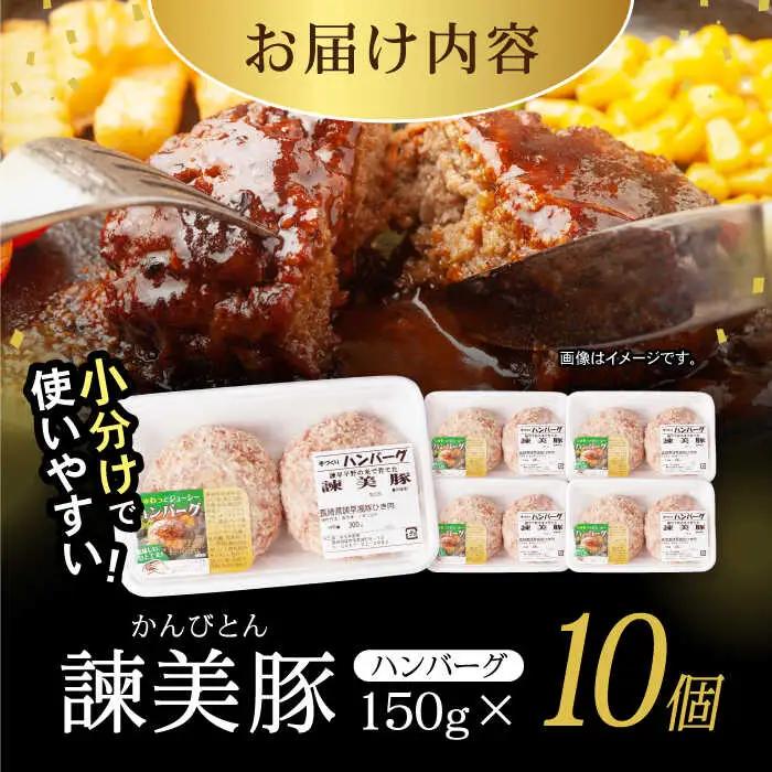 諫美豚ハンバーグ 10個(各150g) 計1.5kg / 豚肉 ハンバーグ はんばーぐ おかず 惣菜 冷凍 / 諫早市 / 土井農場 [AHAD064]