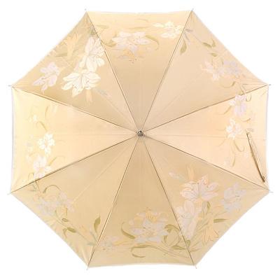 ふるさと納税 富士河口湖町 槙田商店【晴雨兼用】長傘 ”絵おり” 百合:ベージュ |  | 01