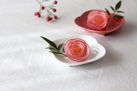【美濃焼】 結 9豆皿 白 墨 赤 3枚セット 瑞浪市 / JS企画 / 小田陶器 食器 プレート 皿 [AZAZ179]