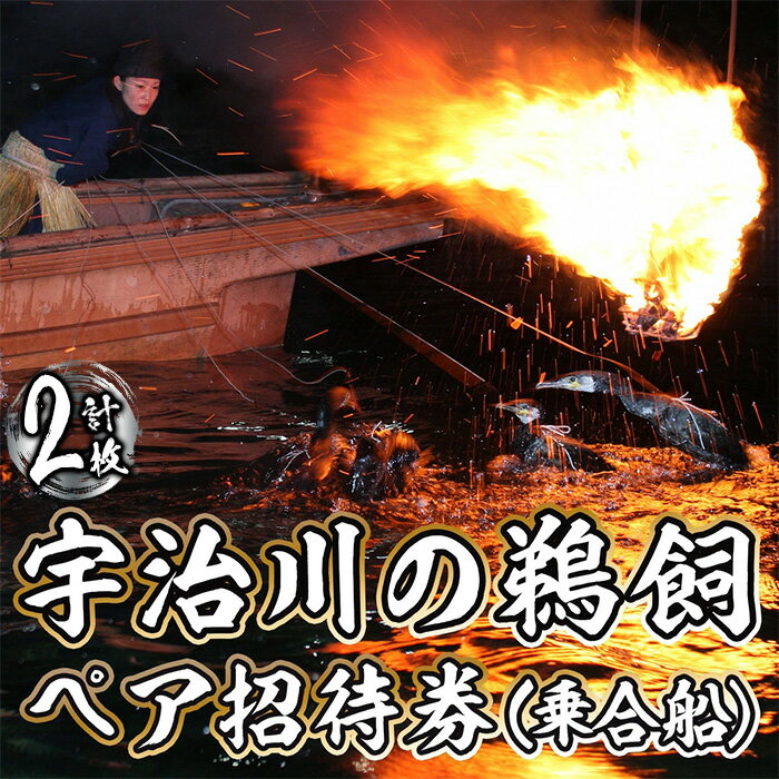 【ふるさと納税】宇治川の鵜飼ペア招待券(乗合船) 計2枚 2名様分 観光 鵜飼 宇治川 ペア 体験 京都 チケット 【uj-BT006】【宇治市】