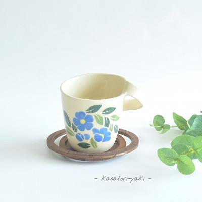 ふるさと納税 宇治市 宇治笠取焼　マグカップ&amp;コースター(青花)