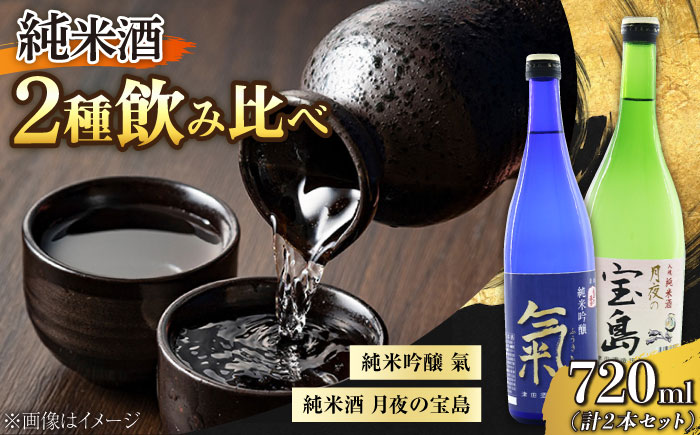 島の地酒！【日本酒飲み比べセット】純米 月夜の宝島／純米吟醸 氣 日本酒 江田島市/津田酒造株式会社 [XAK007] お酒