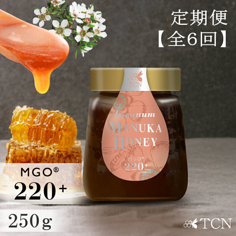 【ふるさと納税】マヌカハニー MGO220+ 250g インカナムマヌカハニー【定期便全6回 ※隔月でお届け】高級 純粋活性マヌカハニー レプトスペルマム系はちみつ ニュージーランド産 マヌカ mgo 220以上 はちみつ 蜂蜜 天然ハチミツ 自然の恵み マヌカ蜜 T141 送料無料