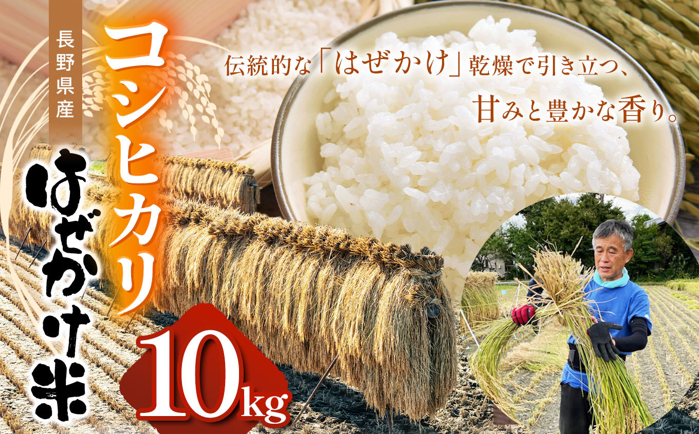 
             【新米予約 令和7年産】長野県産コシヒカリ（ はぜかけ米 ）10㎏  | ふるさと納税 こしひかり コシヒカリ 米 長野県 松本市 信州米 こめ 白米 おこめ ごはん
          
