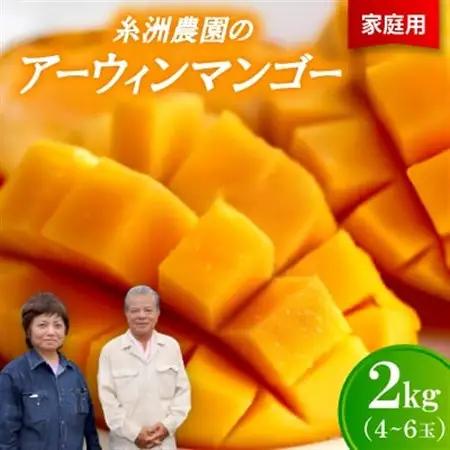 【先行受付・2026年7月から順次発送・家庭用】糸洲農園のアーウィンマンゴー2kg(4～6玉)【配送不可地域：離島】【1694624】